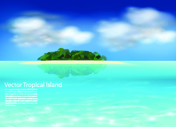 free vector Sea island vector